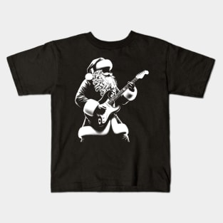 Santa Claus Rock and Roll Guitar Player Kids T-Shirt